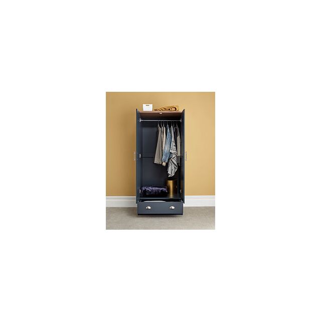 GFW KEN21WSBL KENDAL 2 DOOR 1 DRAWER WARDROBE SLATE BLUE