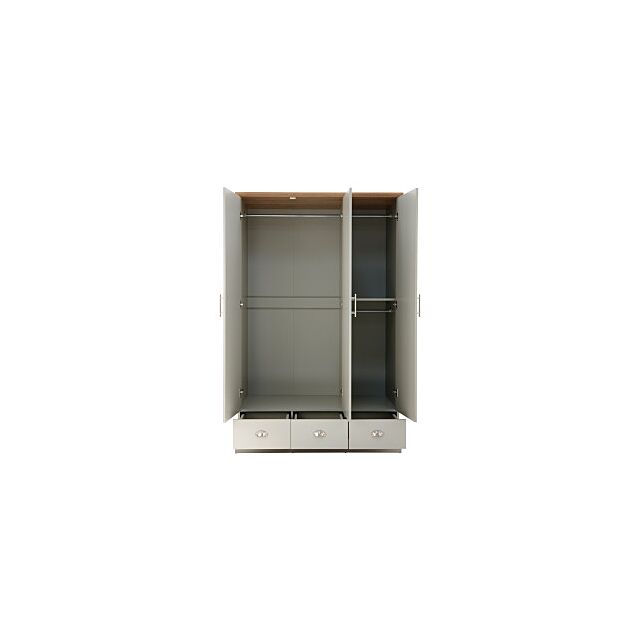 GFW KEN33WGRY KENDAL 3 DOOR 3 DRAWER WARDROBE GREY