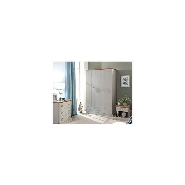 GFW KEN33WGRY KENDAL 3 DOOR 3 DRAWER WARDROBE GREY