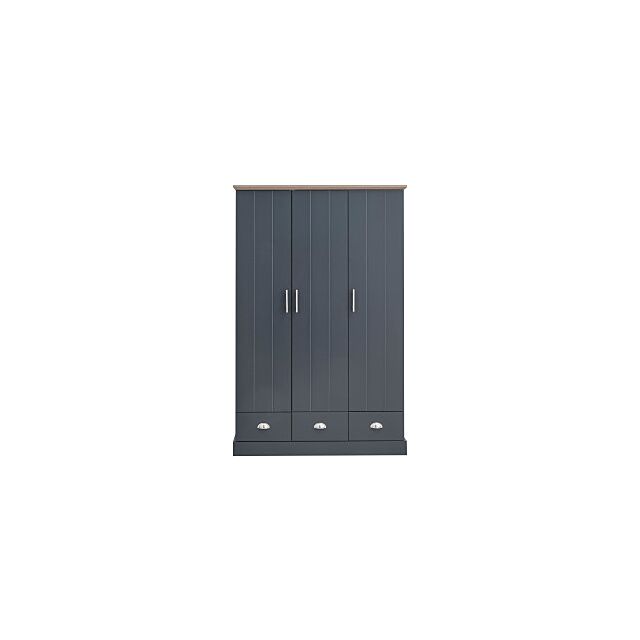 GFW KEN33WSBL KENDAL 3 DOOR 3 DRAWER WARDROBE SLATE BLUE