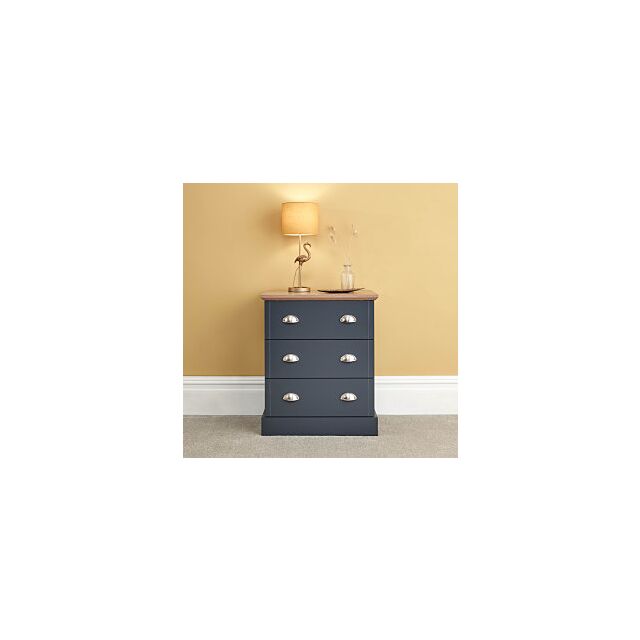 GFW KEN3DCSBL KENDAL 3 DRAWER CHEST SLATE BLUE