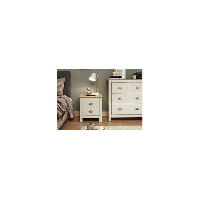 GFW LAN2DBCRM LANCASTER 2 DRAWER BEDSIDE CREAM