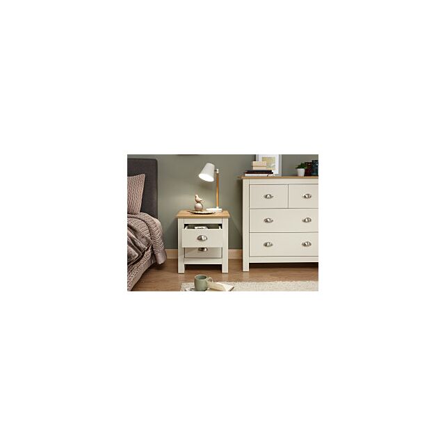 GFW LAN2DBCRM LANCASTER 2 DRAWER BEDSIDE CREAM