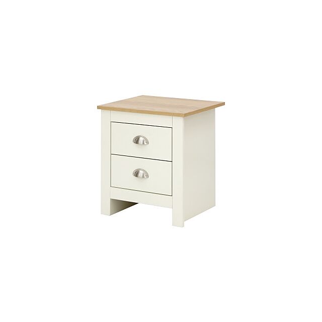 GFW LAN2DBCRM LANCASTER 2 DRAWER BEDSIDE CREAM