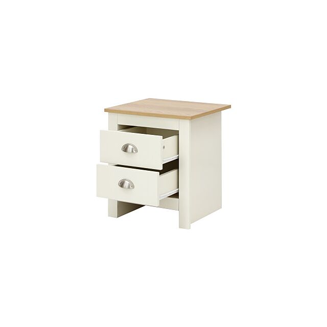 GFW LAN2DBCRM LANCASTER 2 DRAWER BEDSIDE CREAM