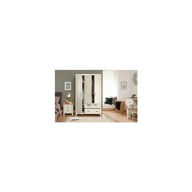 GFW LAN32WCRM LANCASTER 3 DOOR 2 DRAWER WARDROBE CREAM