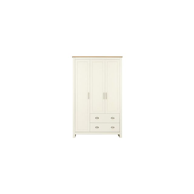 GFW LAN32WCRM LANCASTER 3 DOOR 2 DRAWER WARDROBE CREAM