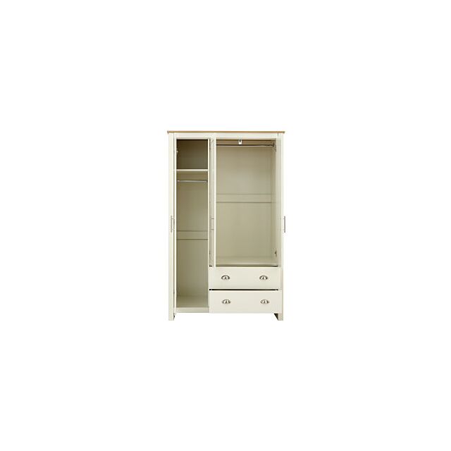 GFW LAN32WCRM LANCASTER 3 DOOR 2 DRAWER WARDROBE CREAM