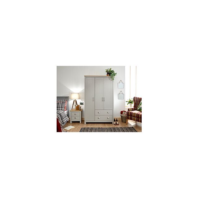 GFW LAN32WGRY LANCASTER 3 DOOR 2 DRAWER WARDROBE GREY