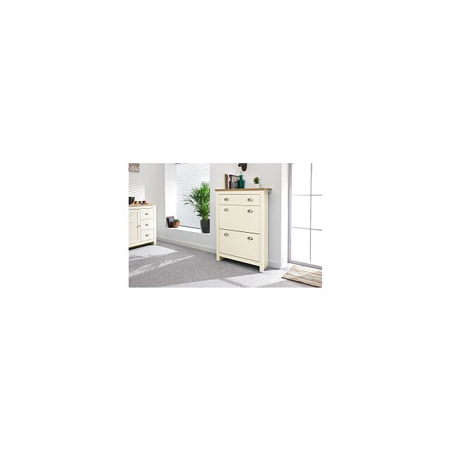 GFW LAN3TSCRM LANCASTER 2DR 1DRW SHOE CABINET CREAM