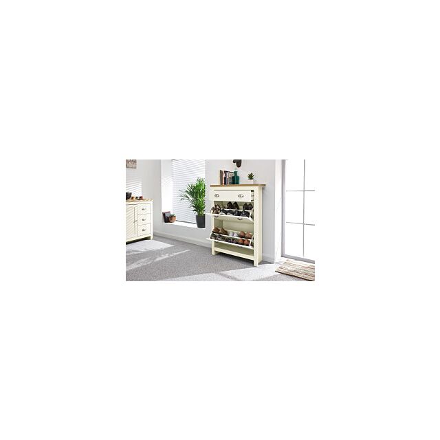 GFW LAN3TSCRM LANCASTER 2DR 1DRW SHOE CABINET CREAM