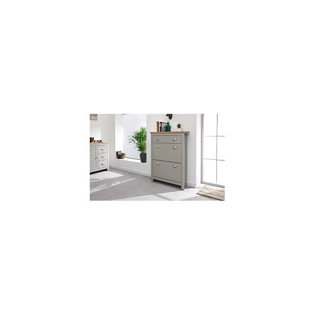 GFW LAN3TSGRY LANCASTER 2DR 1DRW SHOE CABINET GREY