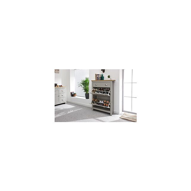 GFW LAN3TSGRY LANCASTER 2DR 1DRW SHOE CABINET GREY