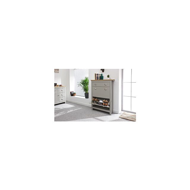 GFW LAN3TSGRY LANCASTER 2DR 1DRW SHOE CABINET GREY