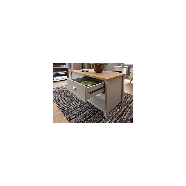 GFW LANCOFGRY LANCASTER 2 DRAWER COFFEE TABLE GREY