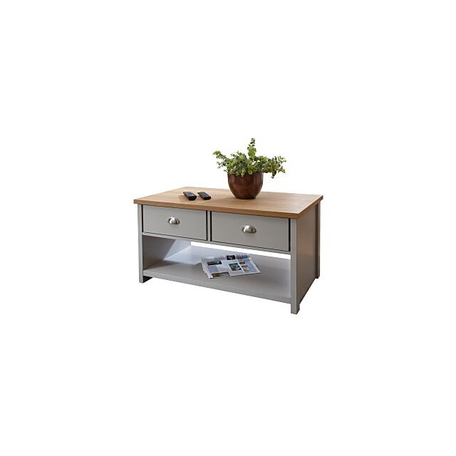 GFW LANCOFGRY LANCASTER 2 DRAWER COFFEE TABLE GREY