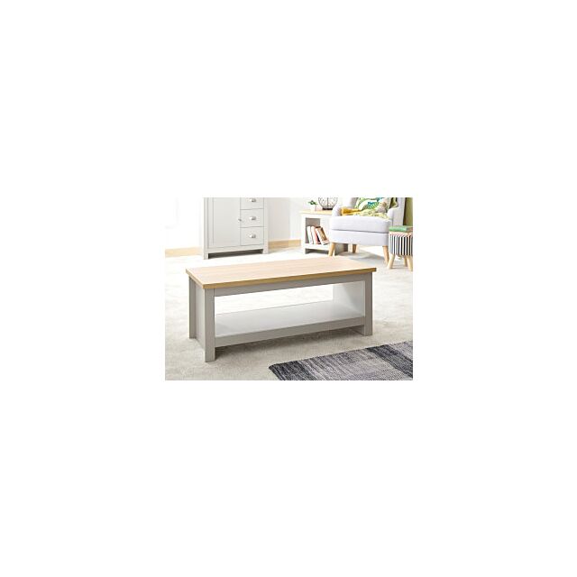 GFW LANCTSGRY LANCASTER COFFEE TABLE WITH SHELF GREY