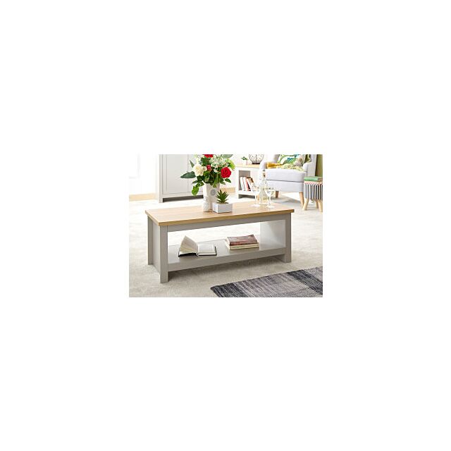 GFW LANCTSGRY LANCASTER COFFEE TABLE WITH SHELF GREY