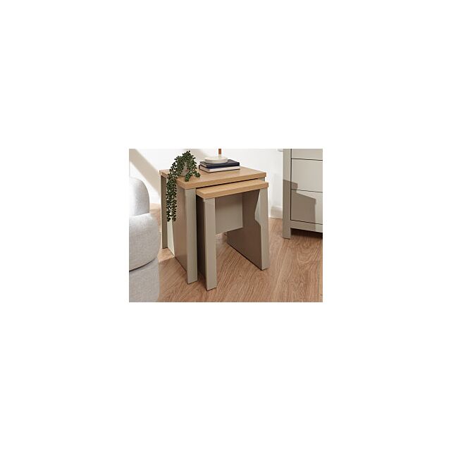 GFW LANNSTGRY LANCASTER NESTING TABLES GREY