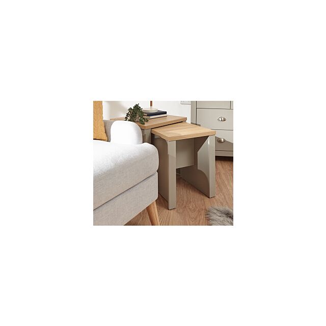 GFW LANNSTGRY LANCASTER NESTING TABLES GREY