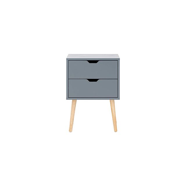 GFW NBG1BSDGR NYBORG SINGLE 2 DRAWER BEDSIDE DARK GREY