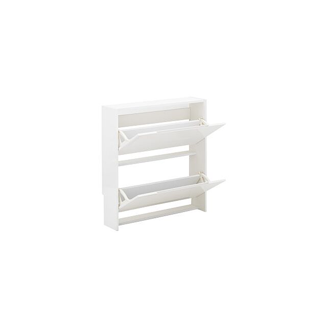 GFW NRG2TSWHT NARROW HIGH GLOSS 2 TIER SHOE CABINET WHITE