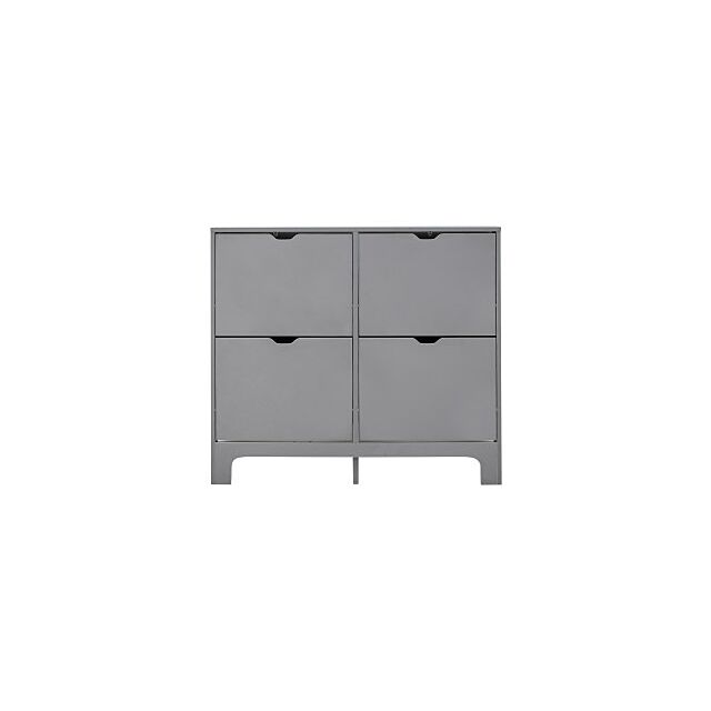 GFW NRW2TSGRY NARROW 4 DRAWER SHOE CABINET GREY