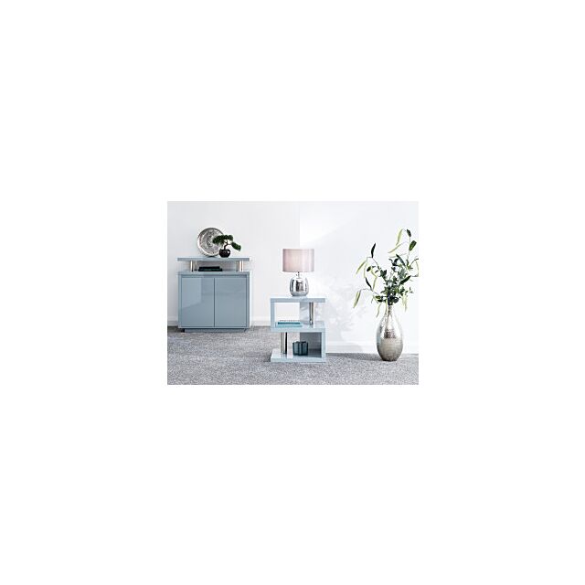 GFW POLSDTGRY POLAR HIGH GLOSS LED SIDE TABLE GREY