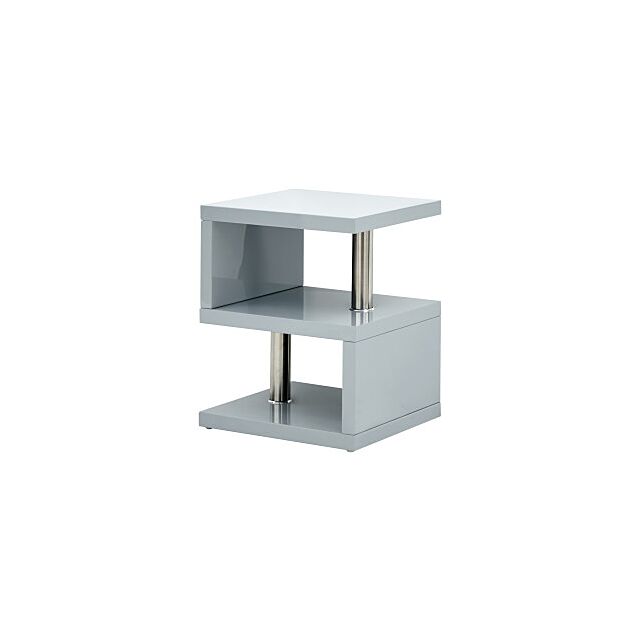GFW POLSDTGRY POLAR HIGH GLOSS LED SIDE TABLE GREY