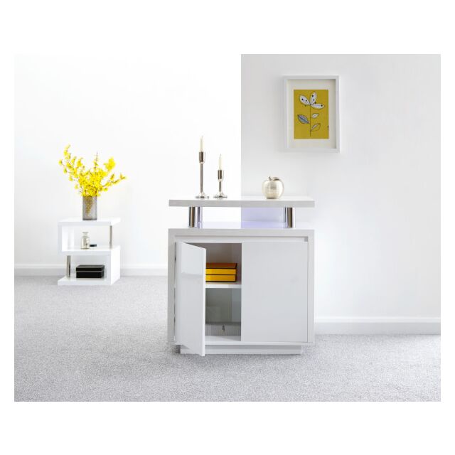 GFW POLSIDWHT POLAR HIGH GLOSS LED SIDEBOARD WHITE