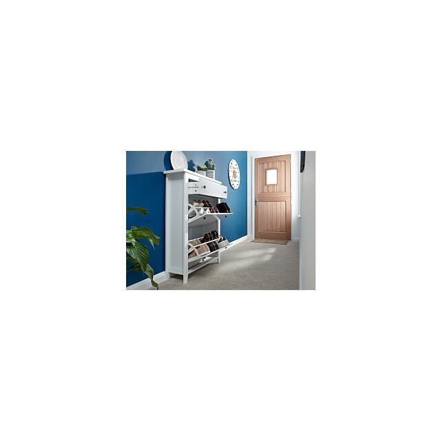 GFW SHOECABWH DELUXE TWO TIER SHOE CABINET WHITE
