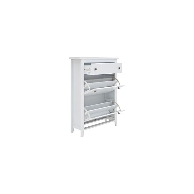 GFW SHOECABWH DELUXE TWO TIER SHOE CABINET WHITE