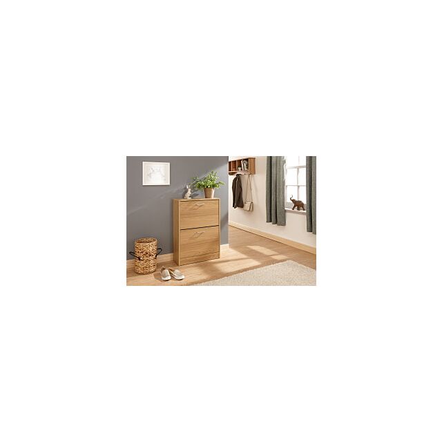 GFW STG2TSOAK STIRLING TWO TIER SHOE CABINET OAK