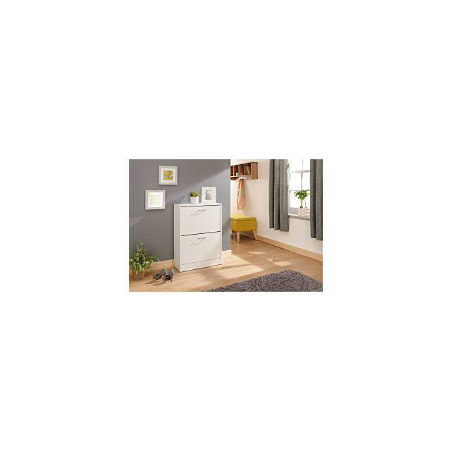 GFW STG2TSWHT STIRLING TWO TIER SHOE CABINET WHITE
