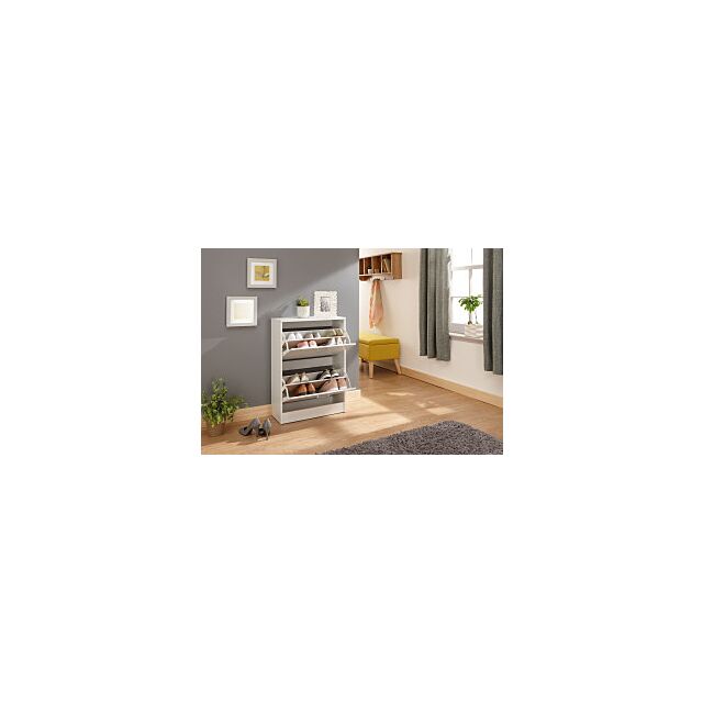 GFW STG2TSWHT STIRLING TWO TIER SHOE CABINET WHITE