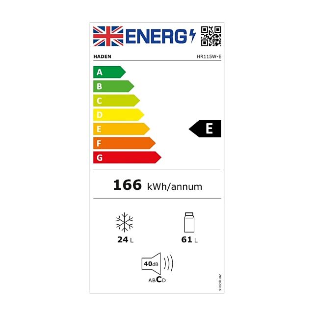 Haden HR115W-E 48Cm Under Counter Fridge Freezer