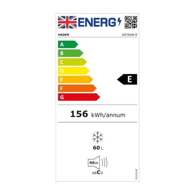 Haden HZ765W 48cm Under Counter – Freezer
Capacity: Fridge -65Lt