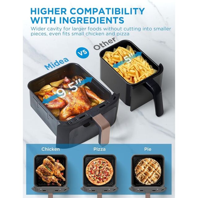 Midea MAF112B0BPKW Duel Basket Air Fryer