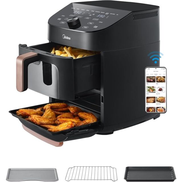Midea MAF112B0BPKW Duel Basket Air Fryer