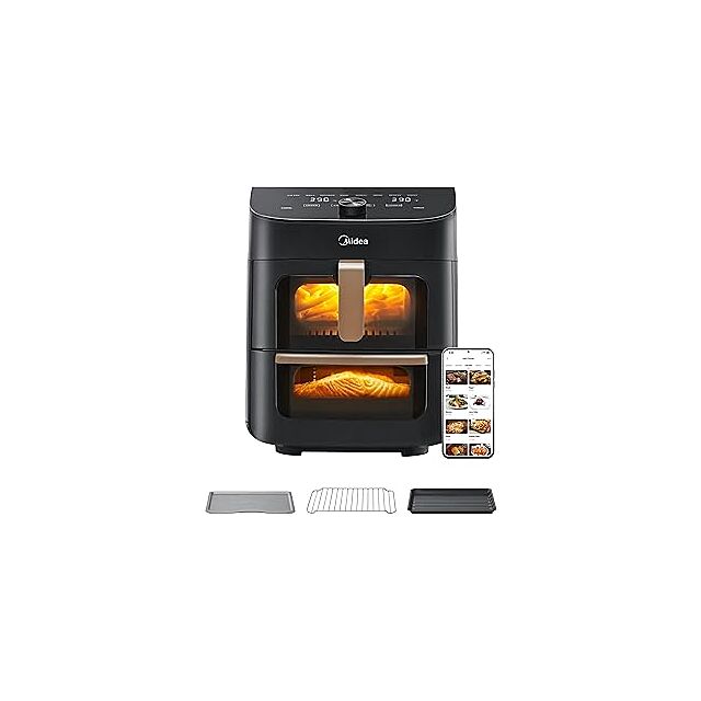 Midea MAF112B0BPKW Duel Basket Air Fryer