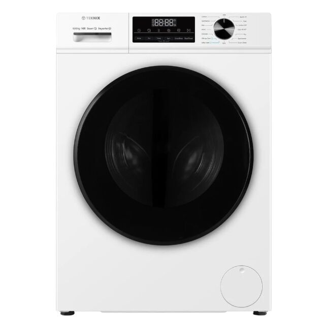 Teknix TK2W814HS 2 Series Freestanding 8kg 1400rpm Washing Machine with Steam - Titanium - A Rated