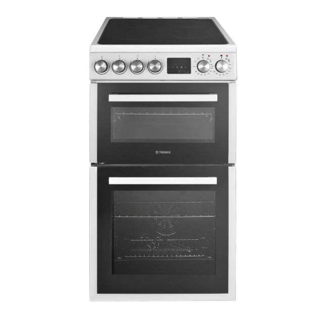 Teknix TKED54W Ceramic Double Oven Cooker 50Cm White