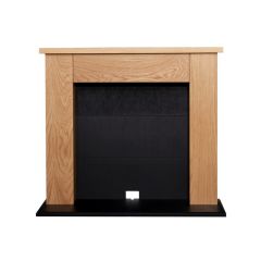 Adam 39' Chester Fireplace Oak Effect With Black Back And Hearth