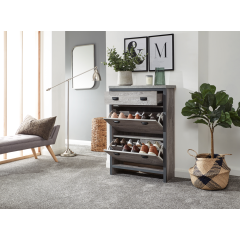 GFW BOS2TSGRY BOSTON 2 TIER 1 DRAWER SHOE CABINET GREY