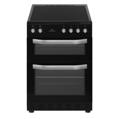 New World NWMID63CB 60Cm Twin Cavity Ceramic Electric Cooker Black