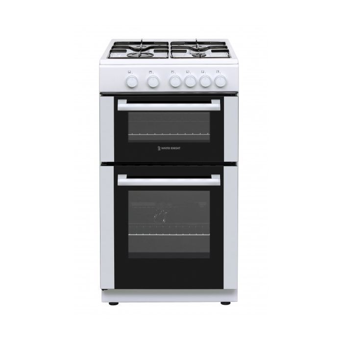 White Knight ATTCG50W 50Cm Wide Twin Cavity Gas Cooker